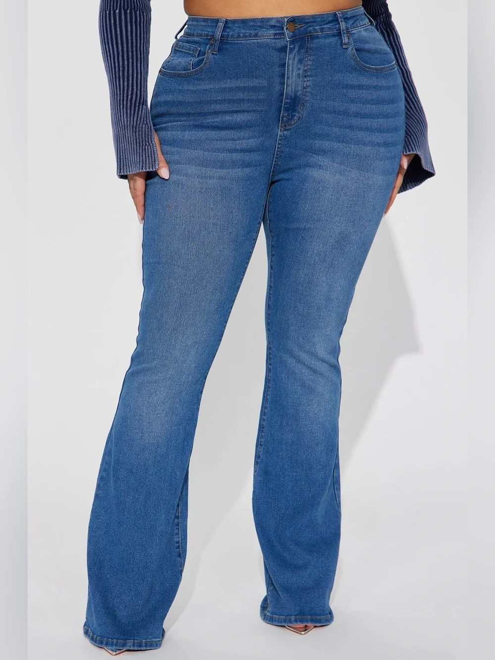 Fashion Nova Tucson High Rise Stretch Flare Jeans - Medium Wash